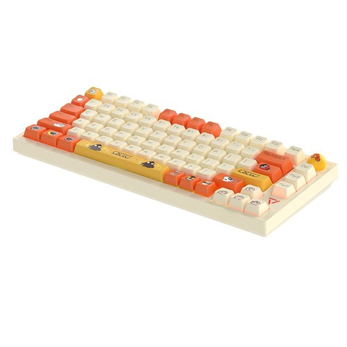 Ajazz Douyu DKW500 75% 81tangenter Trådlös trippellägespackning Hot Swappable RGB Mekanisk tangentbordsrattkontroll - Creamy White