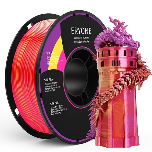ERYONE TripleColor Silk PLA Filament Red+Gold+Purple