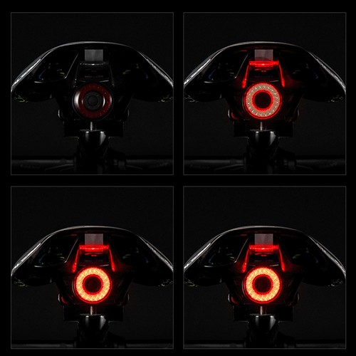 ROCKBROS Q5 Cykelljus Smart Sensor LED-ljus IPX6 Vattentät 4 Blixtlägen Baklykta - Dubbelfäste