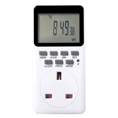 5 STÜCKE TIMEBEST SET09A Digitale Timer-Steckdose mit 10 konfigurierbaren Programmen, 230 V AC 16 A 3600 W Zeitschaltuhr, großes LCD-Display