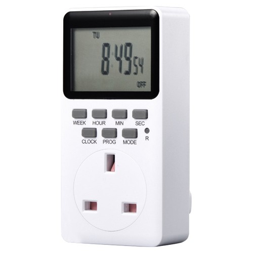 TIMEBEST SET09A Digital timeruttag med 10 konfigurerbara program, 230V AC 16A 3600W timerswitch, stor LCD-skärm