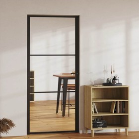 Elegante-Stile Porta Scorrevole in Vetro ESG e Alluminio 90x205cm Bianca  26,25 Kg,per Salone/