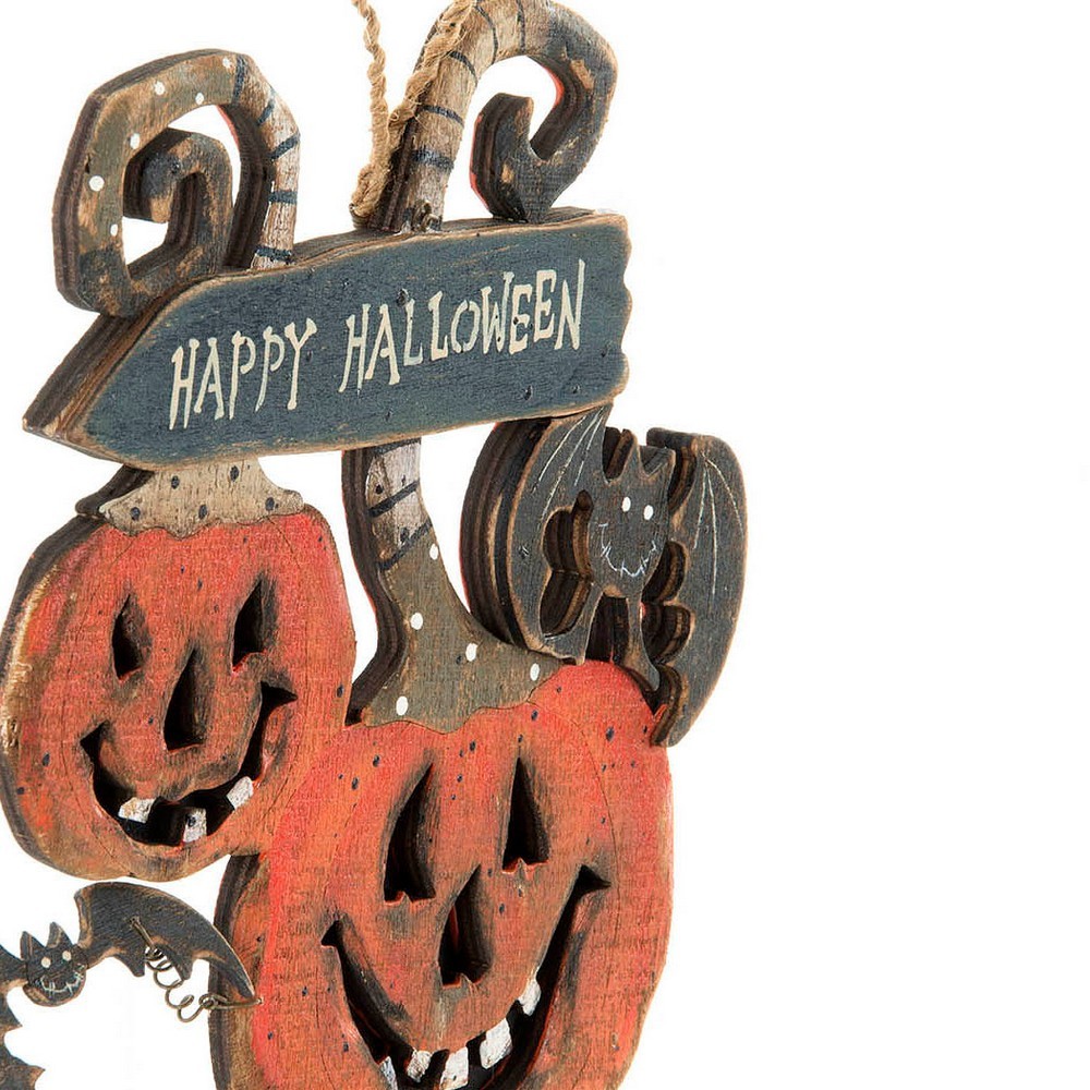 Halloween Decorations DKD Home Decor Pumpkin Wood (16 x 21 x 21 cm)