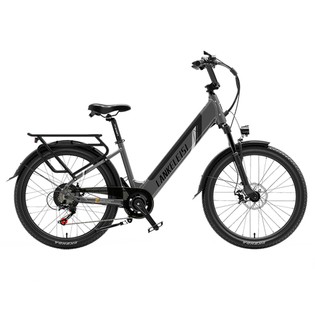 LANKELEISI ES500PRO Electric Bike 500W Motor 48V 14.5Ah Battery 24” Tire 32km/h Max Speed Shimano 7 Speed Gear – Grey