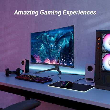 KTC H27S17 27-inch 1500R Curved Gaming Monitor QHD 2560x1440 16:9 ELED 170Hz 120% sRGB 4000:1 Contrast Ratio 1ms MPRT Response Time Low Motion Blur Compatible with FreeSync G-Sync USB 2xHDMI2.0 2xDP1.4 Audio Out VESA Mount