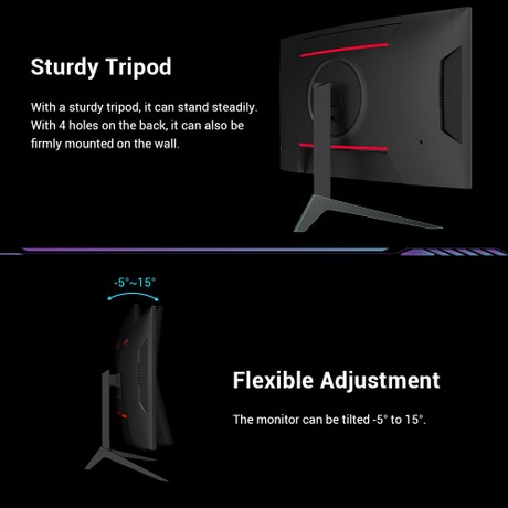 KTC H27S17 27-inch 1500R Curved Gaming Monitor QHD 2560x1440 16:9 ELED 170Hz 120% sRGB 4000:1 Contrast Ratio 1ms MPRT Response Time Low Motion Blur Compatible with FreeSync G-Sync USB 2xHDMI2.0 2xDP1.4 Audio Out VESA Mount