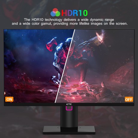 KTC H27T22 27-inch Gaming Monitor 2560x1440 QHD 16:9 ELED 170Hz Fast IPS Panel Screen 1ms GTG Response Time 99% sRGB HDR10 Low Motion Blur Compatible with FreeSync G-SYNC USB 2xHDMI2.0 2xDP1.4 Audio Out Horizontal & Vertical Rotated VESA Mount