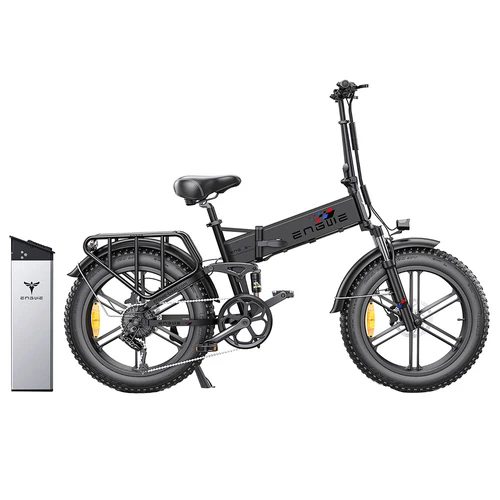 ENGWE Engine Pro Bicicleta Electrica Plegable, 20'' * 4.0 Fat Tire, Batería de 48V16Ah Alcance hasta 150km, 8 Velocidades Suspensión Completa, Bici Electrica Montaña Adulto