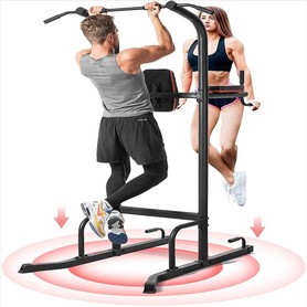 Power Tower Pull-Up Bar Dip Station Strength Training Workout Equipment