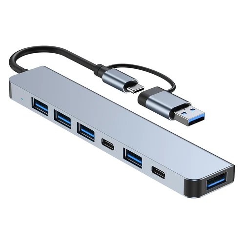 7 Ports Hub USB 3.0 High Speed Multiple Adapter Extension Cable PC Laptop 