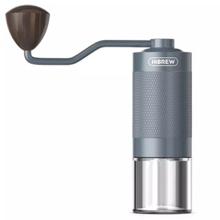 HiBREW G4 Manual Coffee Grinder, Portable Aluminium Hand Grinder with Visible Glass Container, 18g Coffee Beans Capacity