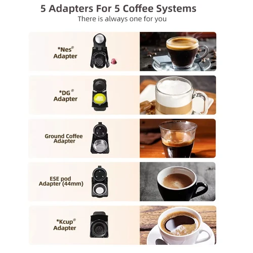  Pod Coffee Maker Single Serve, HiBREW 5-in-1 Espresso