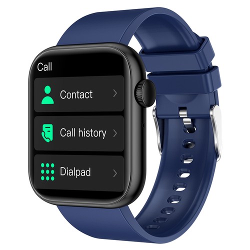 QX7 Smartwatch 1,85 Zoll großer TFT-Bildschirm Bluetooth 5.2, Herzfrequenzmesser, SpO2, Blutdruck, 100 Sportmodi - Blau