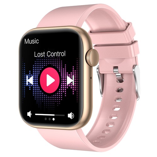 QX7 Smartwatch 1,85 Zoll großer TFT-Bildschirm Bluetooth 5.2, Herzfrequenzmesser, SpO2, Blutdruck, 100 Sportmodi – Pink