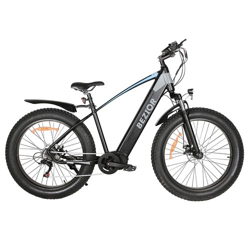 BEZIOR XF800 Electric Bike 26 Inch 500W Mid Motor 40Km/h Black & Blue