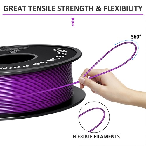 Geeetech PLA Filament för 3D-skrivare, 1,75 mm dimensionsnoggrannhet /- 0,03 mm 1 kg spole (2,2 lbs) - lila