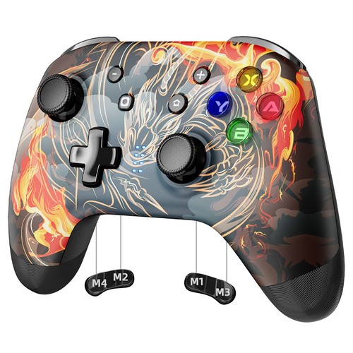 EasySMX Switch Pro Controller für Nintendo Switch/Lite/OLED, PC-Controller, Switch-Controller mit 3 Modi – Orange Dragon