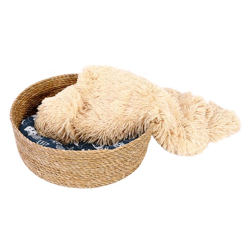 Fluffee Katzenbett mit Decke und Korb