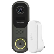 Kangaroo B0010 Smart WiFi Camera Doorbell with Chime Color Night Vision Two-Way Talk On-demand Livestream Rechargeable Batteries Powered - Black