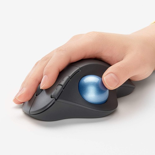 Logitech M575 Kabellose Trackball-Maus, Tri-Mode-Verbindung, bis zu 2000 DPI, kompatibel mit MAC OS 10.14 und Windows 7 – Schwarz