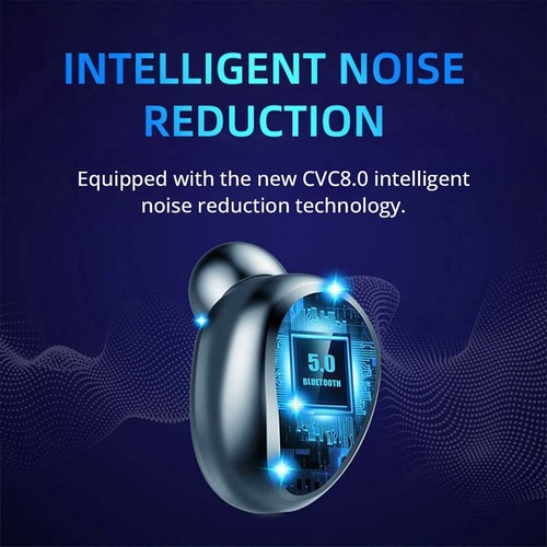 F9 TWS Öronsnäckor Bluetooth 5.0 Trådlös HiFi Stereo LED-skärm Brusreducerande in-ear hörlurar