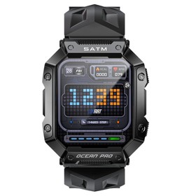 LOKMAT OCEAN PRO Smartwatch 1.85 inç Tam Dokunmatik Ekran Siyah