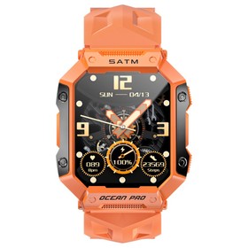 Chytré hodinky LOKMAT OCEAN PRO s 1.85palcovým plně dotykovým displejem oranžové barvy