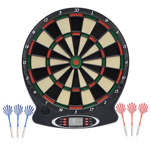 Electric Dartboard with Darts Black Polypropylene