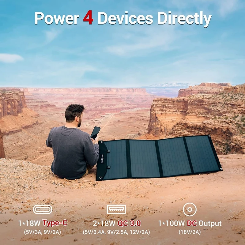 rockpals sp003 100w portable solar panel
