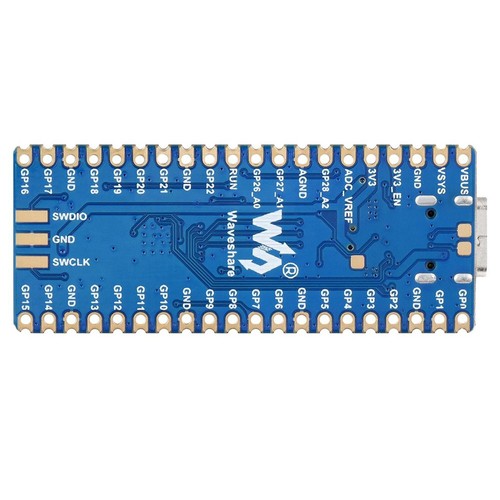 Waveshare RP2040-Plus, ett Pico-liknande MCU-kort baserat på Raspberry Pi MCU RP2040, Plus ver.