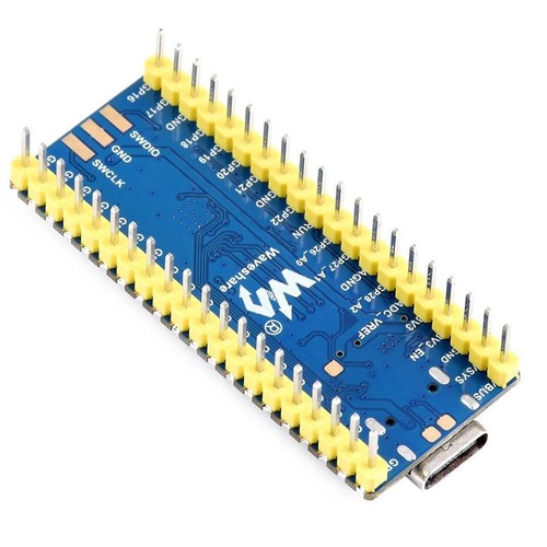 Waveshare RP2040-Plus16MB, ett Pico-liknande MCU-kort baserat på Raspberry Pi MCU RP2040, Plus ver. med förlödd header