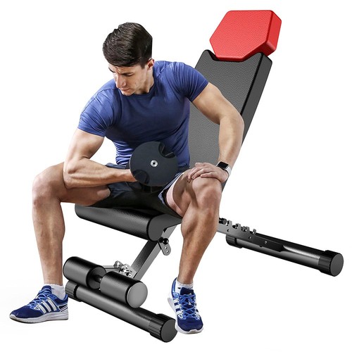 Finer Form 5-in-1 Weight Bench, 660lbs Weight Limit Adjustable Foldable Training Equipment for Bench Press, Strength Training, Full Body Workout