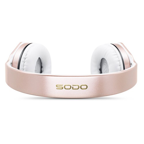SODO MH3 2-in-1-Bluetooth-On-Ear-Kopfhörer und herausdrehbarer Bluetooth-Lautsprecher, Bluetooth 5.1-Unterstützungs-TF-Karte – Roségold