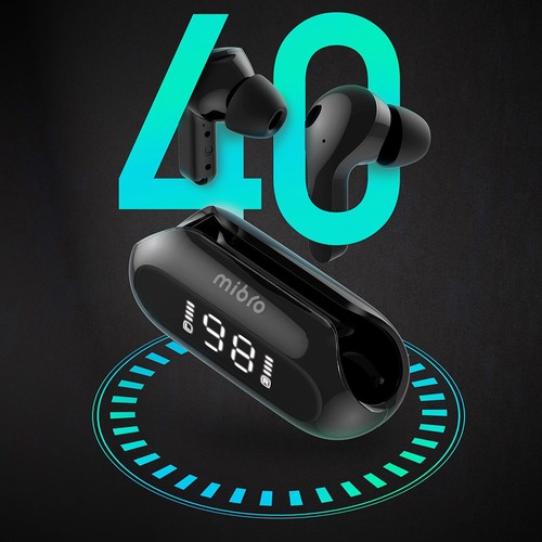 Mibro Earbuds 3 Kopfhörer TWS Bluetooth 5.3 IPX4 Wasserdicht ENC HD Call Noise Reduction Touch Control - Schwarz