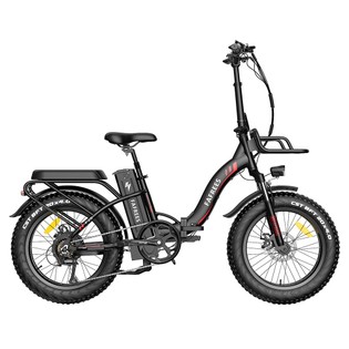 Fafrees F20 Max Electric Bike 20*4.0 Inch Fat Tire 500W Brushless Motor 25Km/h Speed Removable 48V 22.5Ah Samsung Cell Battery Front & Rear Disc Brakes Shimano 7-Speed Gear 150KG Max Speed Folding E-bike with Footrest – Black