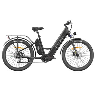 GOGOBEST GF850 Electric Bike 26*3.0 Inch Tires 48V 500W Mid-Motor 32Km/h Max Speed 2*10.4Ah Dual Batteries 130KM Range Shimano 7 Speed Gear Front & Rear Mechanical Disc Brake – Black