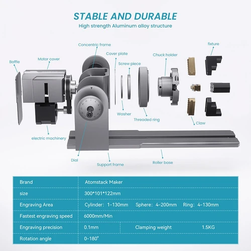 ATOMSTACK Maker R1 Multi-Function Claw Disc Roller