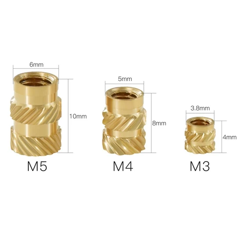 TWO TREES 10pcs M4 Mellow Brass Hot Melt Insert Nuts