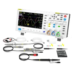 FNIRSI 1014D 2 in 1 Digital Oscilloscope with 100X High Voltage Probe, DDS Signal Generator, 2 Channels, 100Mhz Bandwidth, 1GSa/s Sampling, 7 Inch LCD Display - EU Plug