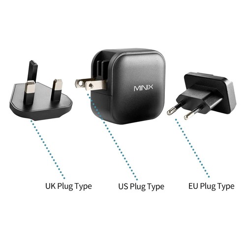 MINIX GaN-Schnellladegerät 66 W max. Ausgangsleistung, 1 x USB-A, 2 x USB-C-Anschlüsse