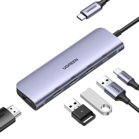 Ugreen USB C -keskitin 4K HDMI:llä, 5-in-1 Type C OTG Hub
