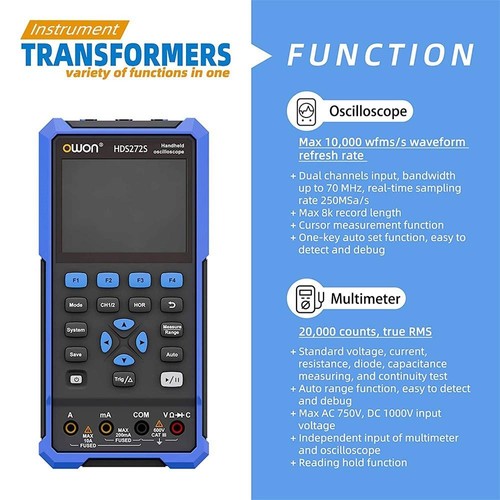 OWON HDS272S 3-in-1-Digitaloszilloskop mit AU-Stecker