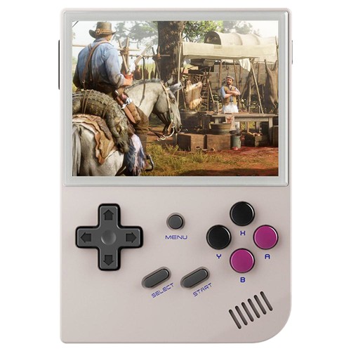 ANBERNIC RG35XX Handheld Game Console 3.5-inch IPS Full Screen, Linux, 64GB SD Card 5000 Games, Support PS1, CPS, FBA, NEOGEO, GBA, GBC, GB, SFC, FC, MAME, MD, GG, PCE, NGPC, SMS, WSC, Grey
