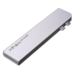 MINIX SD4 GR USB-C 480GB SSD for Apple MacBook Air/Pro, 400MB/s Read & 415MB/s Write Speed, 1*4K@60HZ HDMI, 1* 5K@60Hz Thunderbolt 3, 1*USB 3.0 Data Transfer Up to 5Gbps – Silver