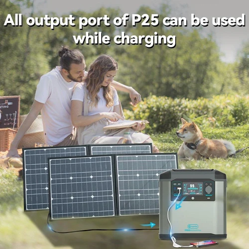 Promotion > [EU Direct] FlashFish P25 Station d'alimentation portable 2000W  sortie CA 4000W crête, réserve de puissance extérieure 1572Wh/436800mAh,  chargement rapide, grande capacité, secours d'urgence, alimentation  portable pour marché nocturne