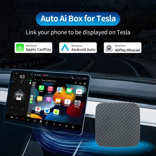 Ownice T1 Wireless Auto Ai Box für Tesla, Dual WiFi, Unterstützung für CarPlay / AirPlay / Android Auto / MiraCast - Schwarz