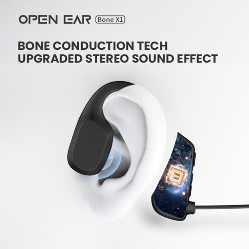 Coowoo OPENEAR Bone-X1 Knochenleitungs-Kopfhörer, Bluetooth 5.2, 7 Stunden Spielzeit für Sport – Beige