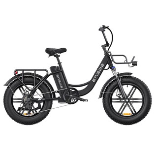 ENGWE L20 Electric Bike 20*4.0 inch Fat Tire 750W Motor 25MPH Max Speed 48V 13Ah Battery 90Miles Range Max Load 120kg Shimano 7-Speed Transmission – Black