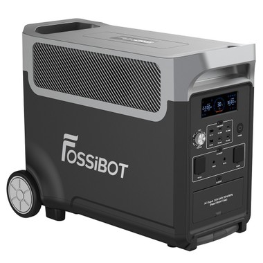 FOSSiBOT F3600 Portable Power Station, 3840Wh LiFePO4 Solar Generator, 3600W AC Output, 2000W Max Solar Charge, Fully Recharge in 1.5 Hours, 13 Output Ports, LCD Screen, Removable Flashlight Torch, 3W LED Light, with Rolling Wheels