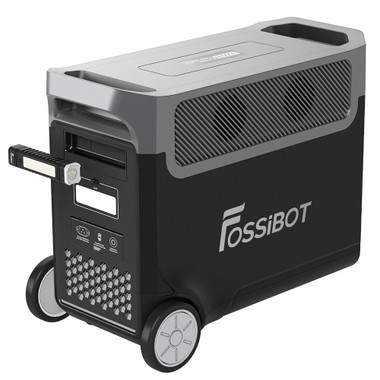 FOSSiBOT F3600 Portable Power Station, 3840Wh LiFePO4 Solar Generator, 3600W AC Output, 2000W Max Solar Charge, Fully Recharge in 1.5 Hours, 13 Output Ports, LCD Screen, Removable Flashlight Torch, 3W LED Light, with Rolling Wheels